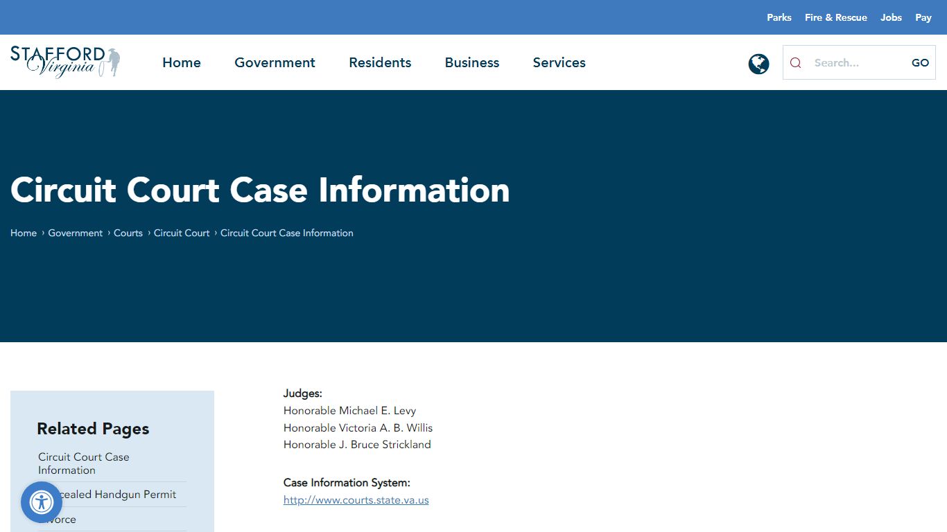 Circuit Court Case Information - Stafford County, Virginia